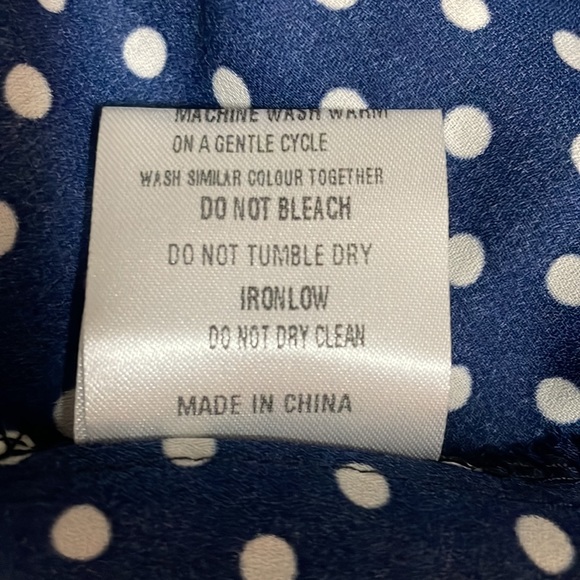 Reborn Dress Navy with White Polka Dots size Large NWT - Picture 12 of 12